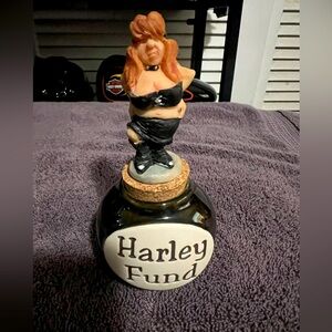 Harley Fund Jar With Biker Babe Top